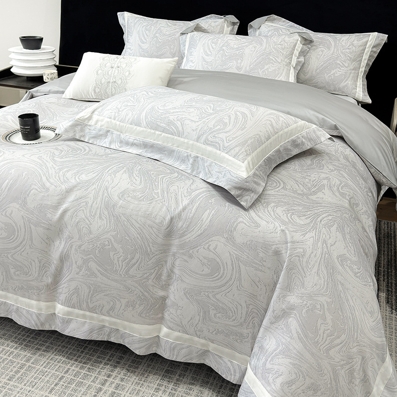 Picture of Class a Classy 240 Count Cotton Satin Four-Piece Set Long-Staple Cotton Pure Cotton Skin-Friendly Naked Sleeping Bed Sheets Quilt Cover Nantong Home Textiles