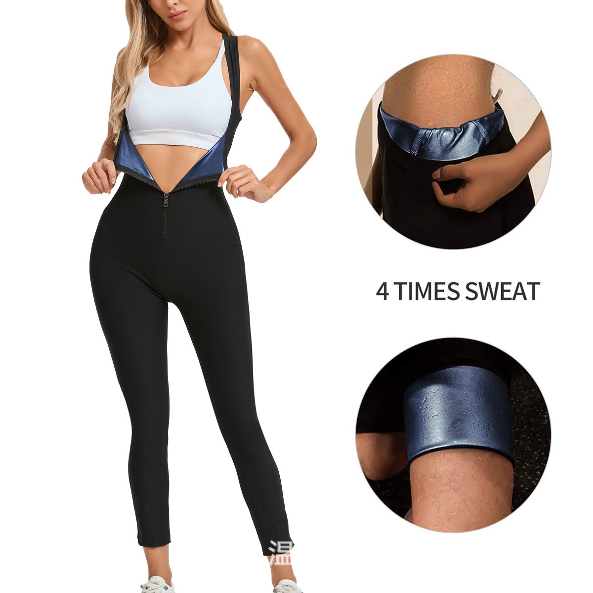 Cross-border Women's Body Shaping Clothes Sweat-breaking Clothes Chest Training Abdominal Tinting Sports Fitness Body Shaping Clothes Waist-lifting Arm All-in-one Clothes