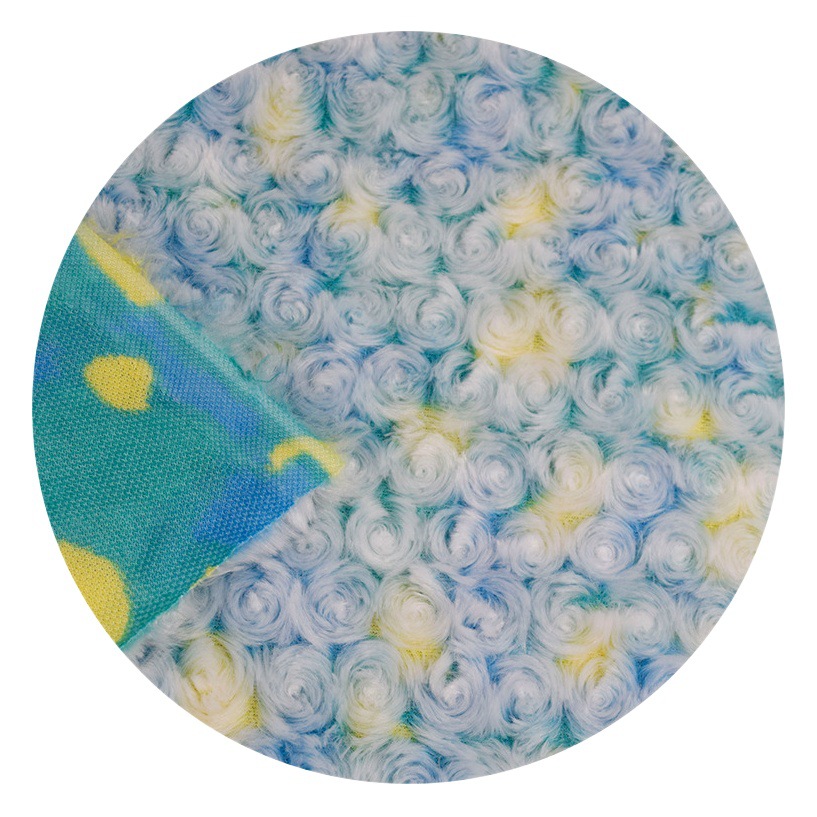 Spot Tie-Dye Rose Velvet Fabric, Colorfulful Pv Velvet, Twisted Velvet, Frayed Loop Velvet, Plush Toy Velvet Fabric Wholesale