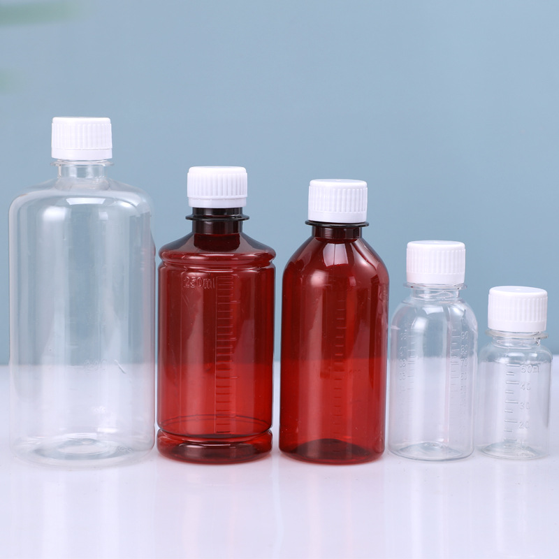 Spot 50 60 100 200 250 500ml plastic bottle transparent anti-theft cap PET liquid sample packaging bottle