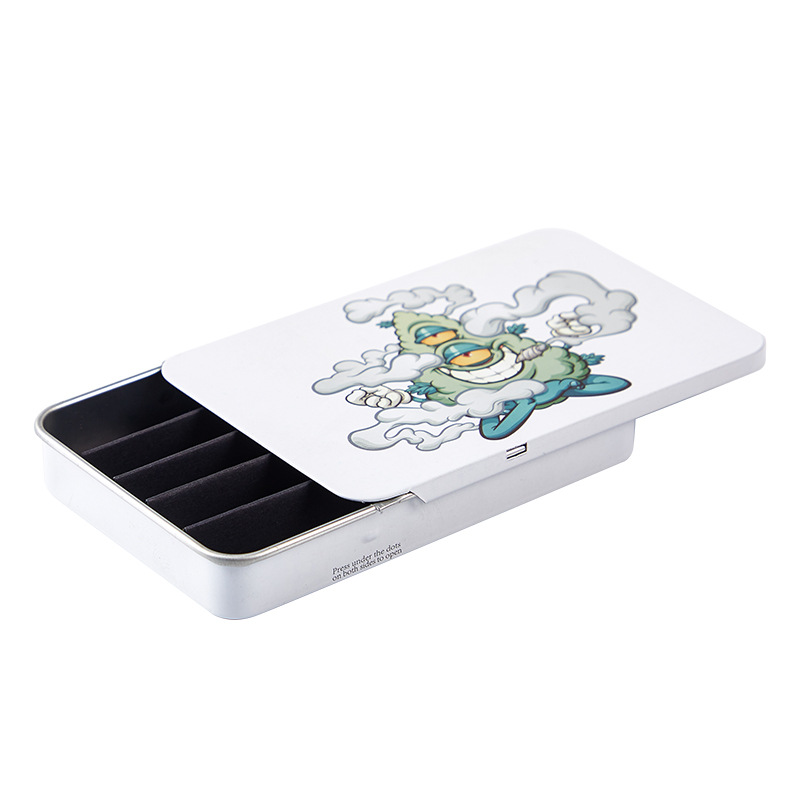 Picture of Children's Lock Iron Box Metal Push-pull Hemp Iron Box Cigarette Wire Drawer Storage Box Press Lock Anti-opening Slide Cover Box