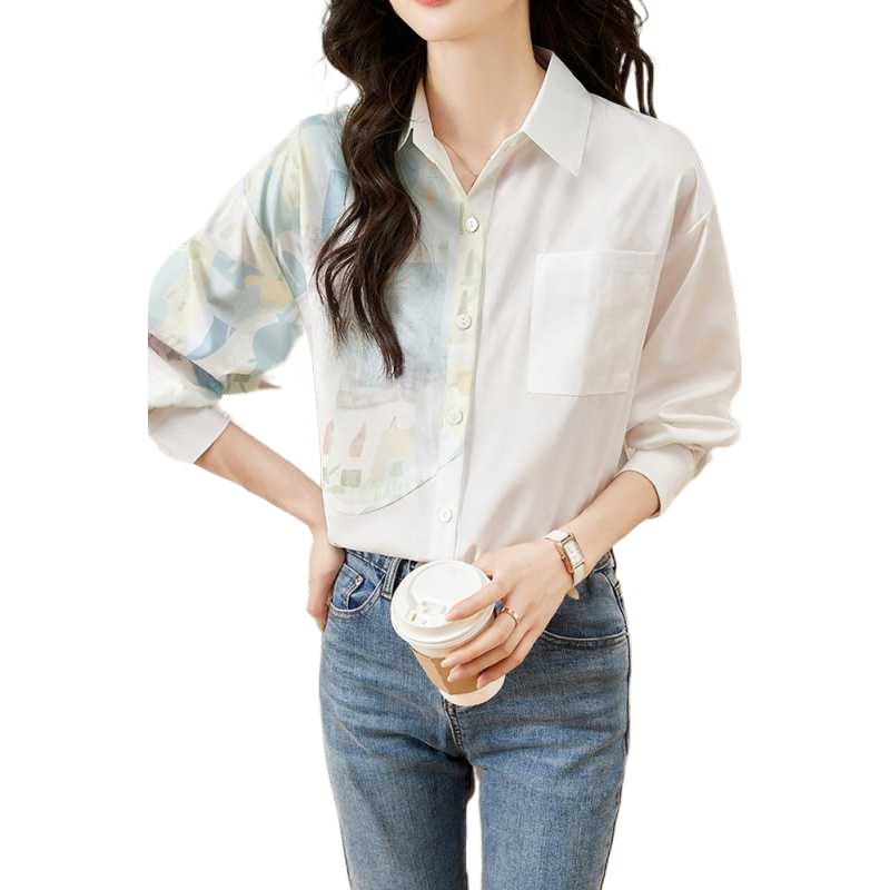 Picture of Designer Women's Niche Shirts Women's Tops French High-End 2025 New Splicing Shirts for Women Spring & Fall