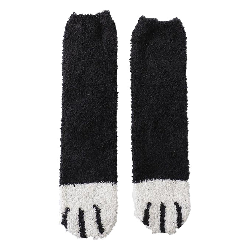 Coral Velvet Socks Women's Autumn and Winter Home Socks Thickened Warm Moon Sleeping Mid-length Socks Cold-proof Cat's Claw Floor Socks