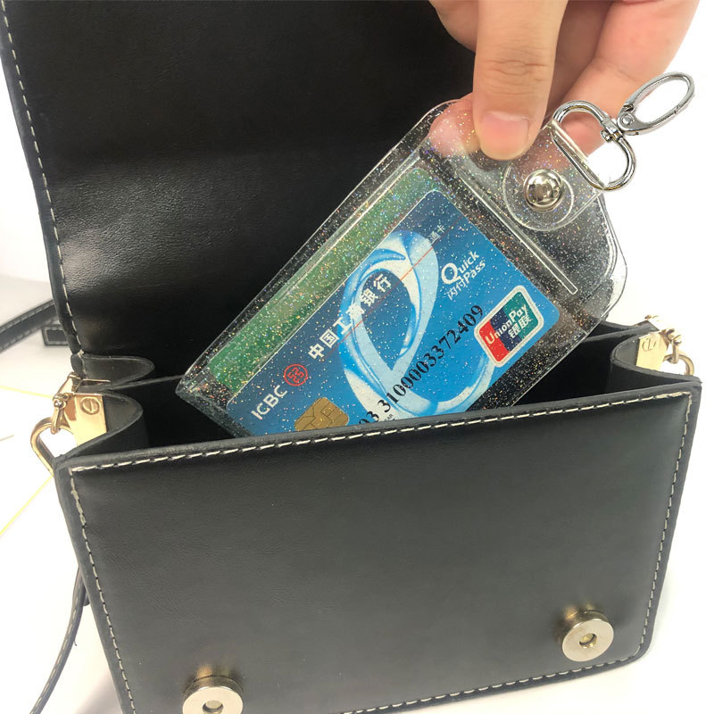 Picture of Ins wind transparent key chain card set student ID bus card meal card work card access control PVC double-sided card set wholesale