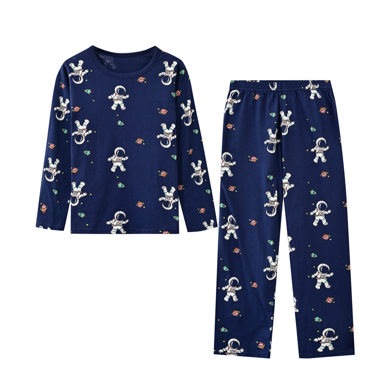 Picture of Summer Boys' Pajamas Pure Cotton Thin Long Sleeve New Arrival Printed Outer Wearing Summer Children's Air Conditioning Home Clothes suit