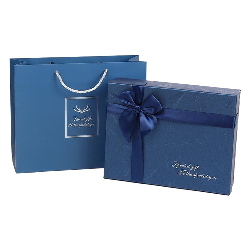 Spot Packaging Box, Holiday Blue Bow Business Gift Box, Razor Gift Set, Satchel Gift Box
