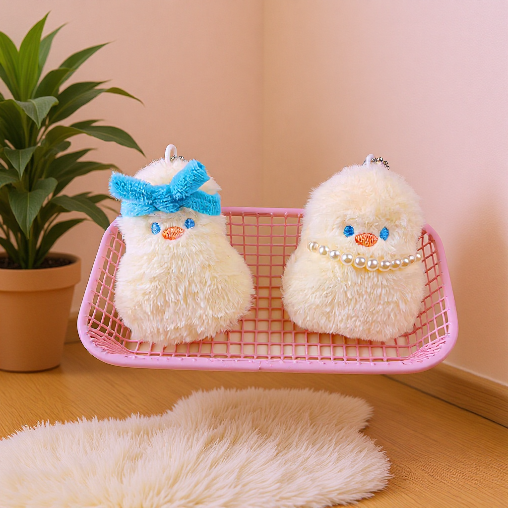 Cartoon Plush Creative Squeaky Chick Duck Doll Pendant Keychain Struggle Duck Plush Doll Bag Hanging
