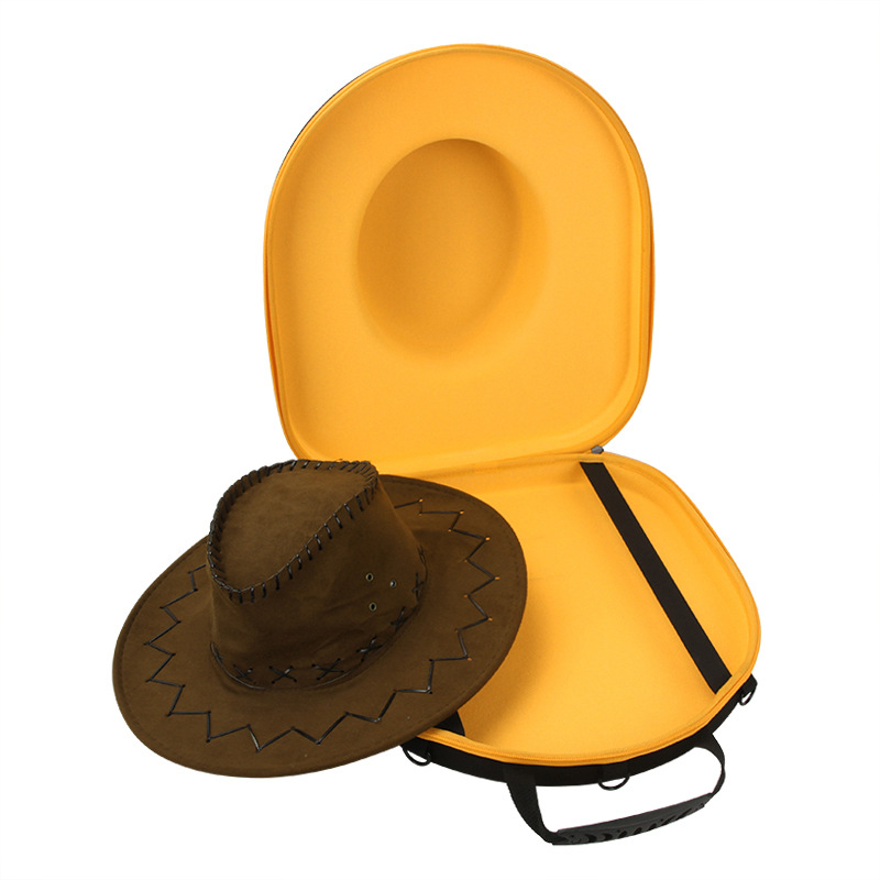 Picture of Discount cross-border cowboy hat storage bag portable anti-pressure EVA hard shell bowler hat storage box outdoor waterproof backpack