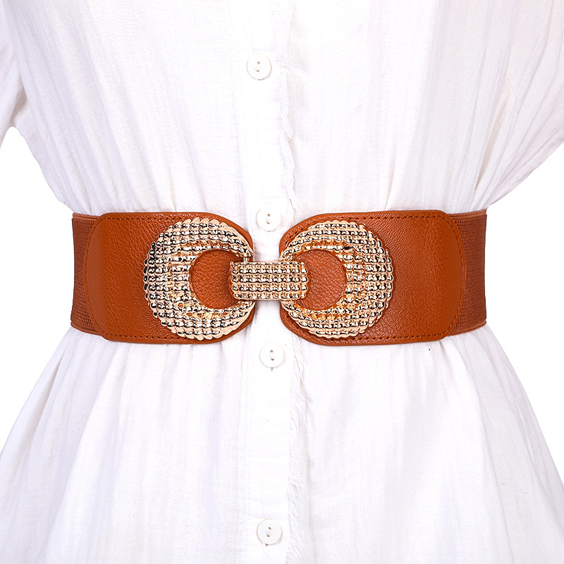 Picture of Manufacturer Wholesale Fashion Women's Elastic Wide Girdle down Jacket Casual Elastic Belt Sweater Korean Style Decorative Belt