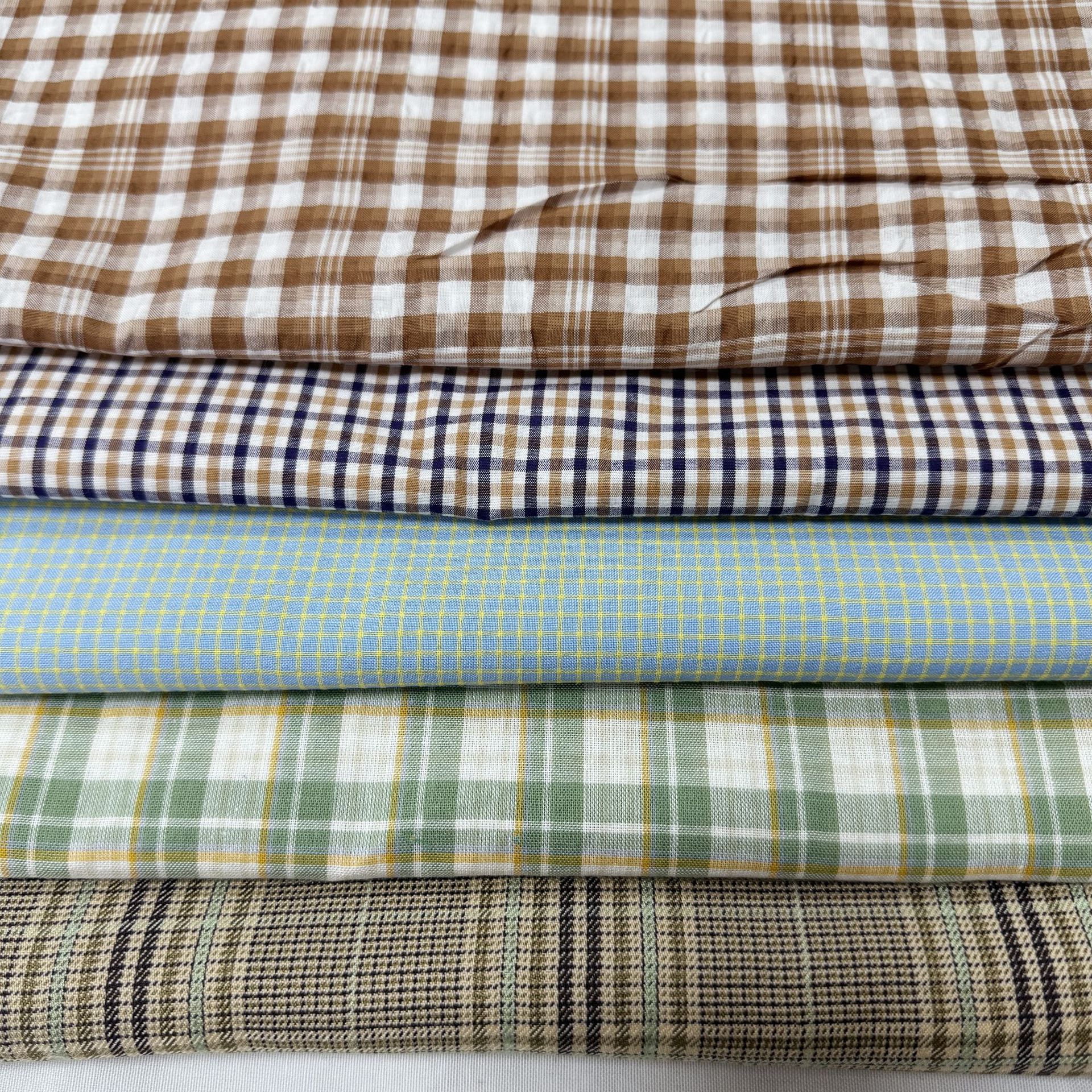 Polyester Cotton Plaid Yarn-dyed Plaid Children's Wear Shirt dress Handmade DIY Decorative Cloth Cross-border Fabric in stock