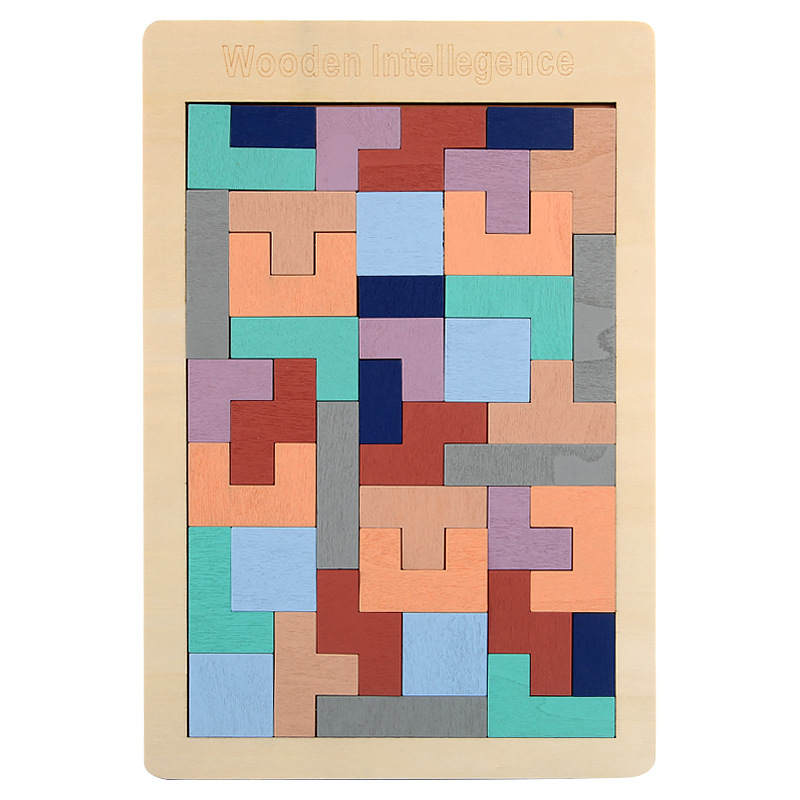Picture of Factory Wooden Early Education Boys and Girls Accumulates Tetris Jigsaw Puzzle 3456-year-old Children's Educational Toys