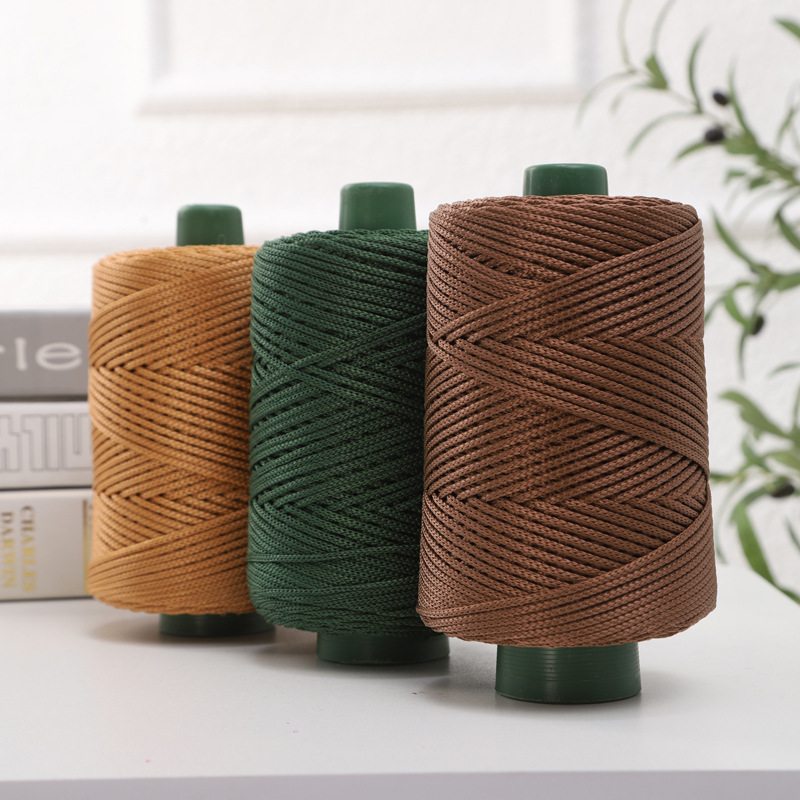 Mercerized cotton hemp thread ice silk thread ice hemp thread hand-woven hat shoes bag cup mat diy color wool