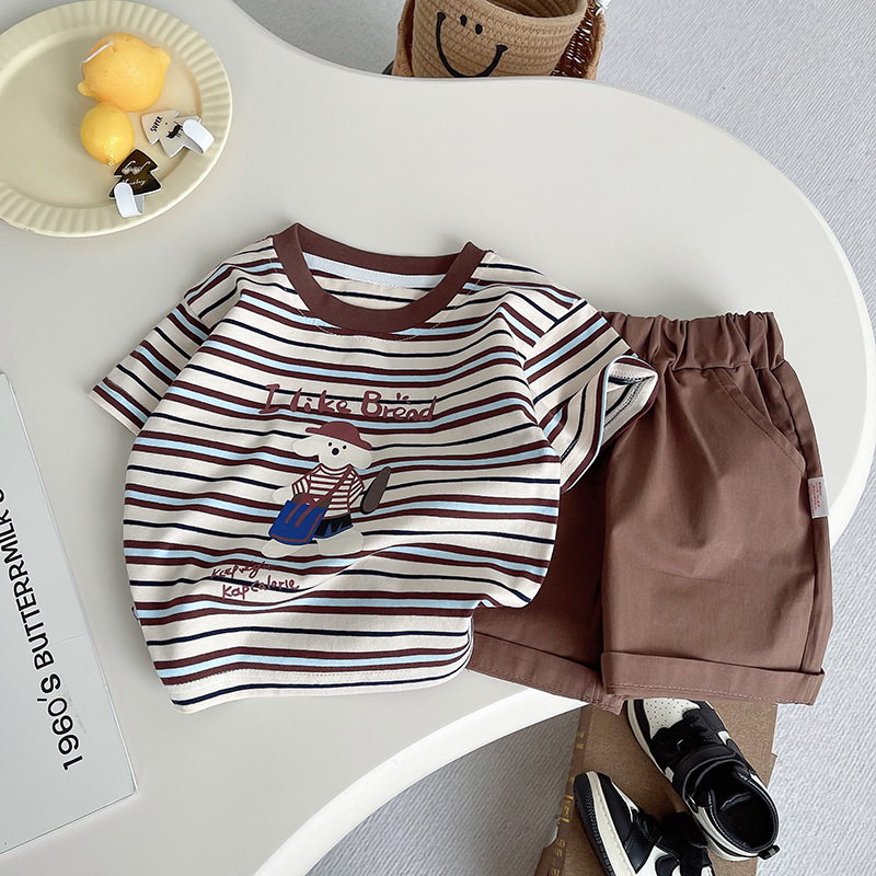 Picture of 2025 New Style Western Style Boy's POLO Shirt Children's Baby's Denim Two-piece Children's Wear Boy's Summer Short-sleeved suit