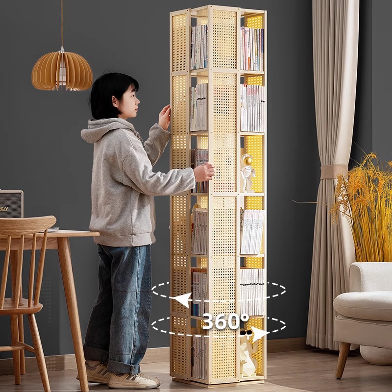 Picture of Rotating Bookshelf Bookcase Floor-Standing Wall Storage Rack Children's Simple Storage Rack Toy Cabinet Display Cabinet Simple Multi-Layer