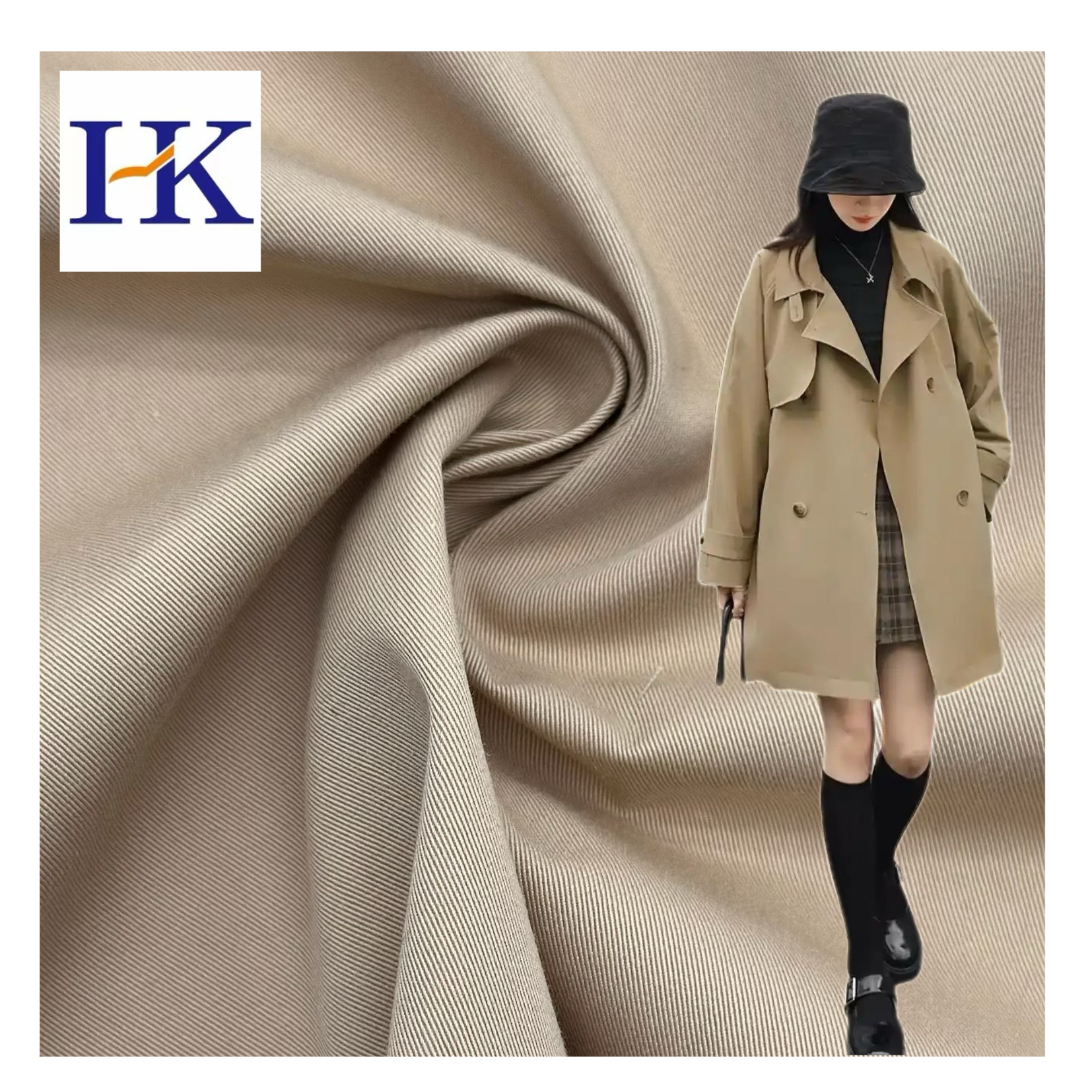 New 3/1 twill cotton brocade 32S * 160D empty color interwoven thick thick windbreaker clip to overcome waterproof fabric