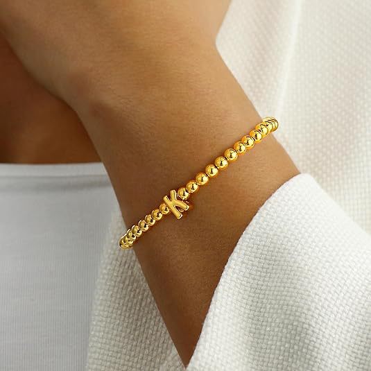 European and American Simple Round Bead Bracelet Set Stainless Steel Letter Bracelet Bracelet Wholesale Women's Fashion Versatile