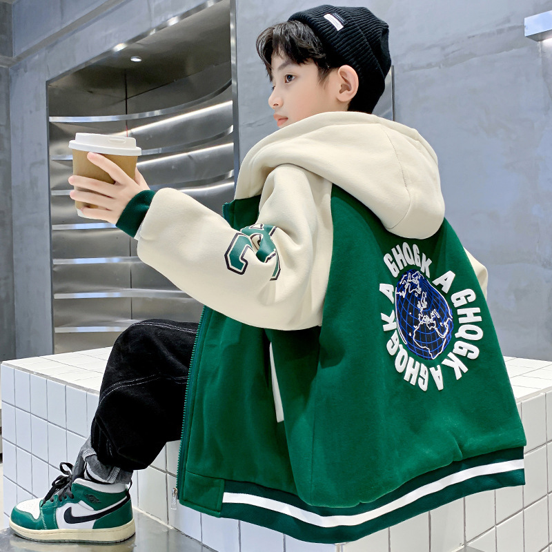 Picture of Boys' children's clothing spring coat baseball uniform 2023 new children's clothing spring and autumn large children's clothing foreign-style fried street clothes