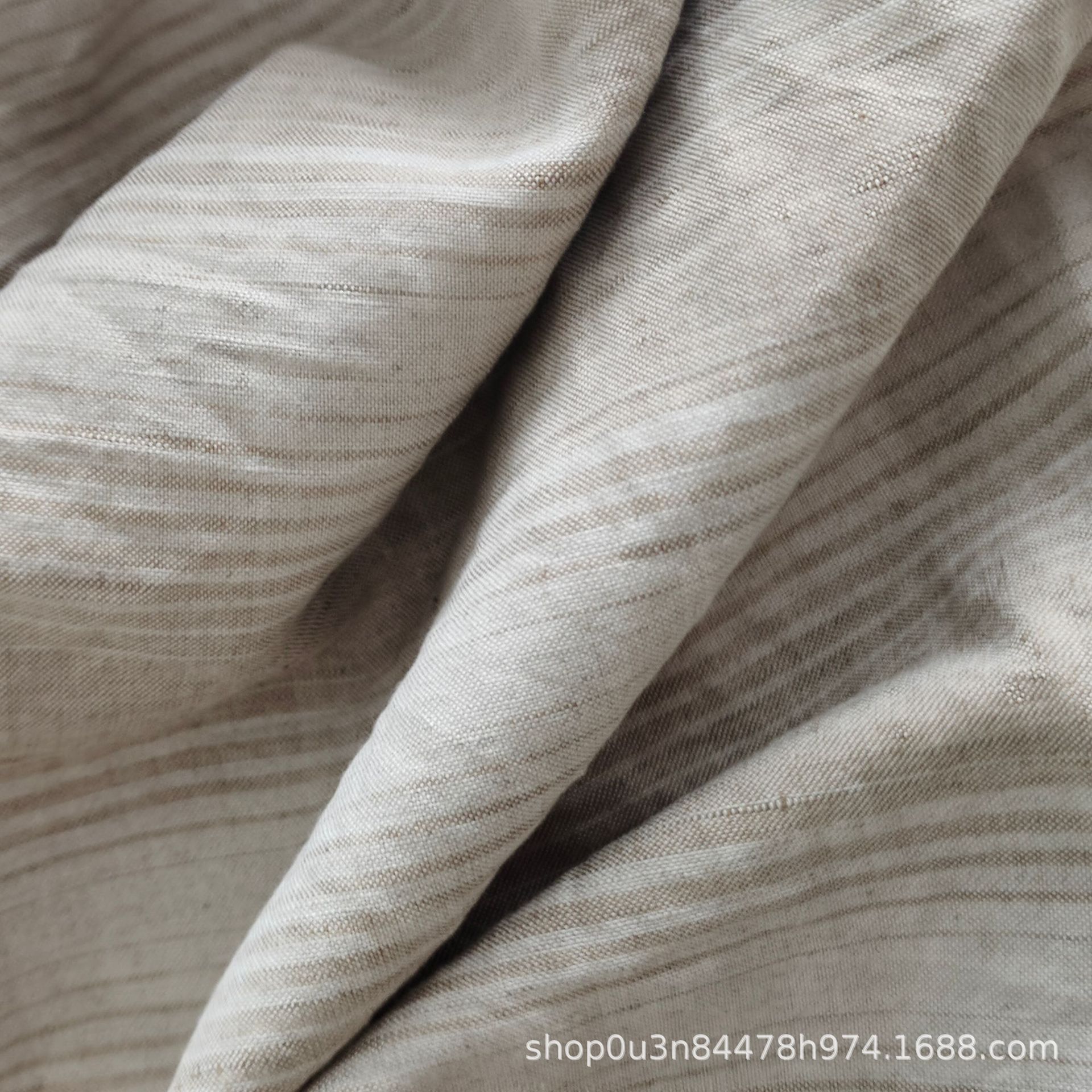 Picture of Linen Cotton Yarn-dyed Horizontal Stripesd Bed Sheets Fabric Enzyme Washed Linen Cotton Classy Cotton and Linen Curtain Fabric