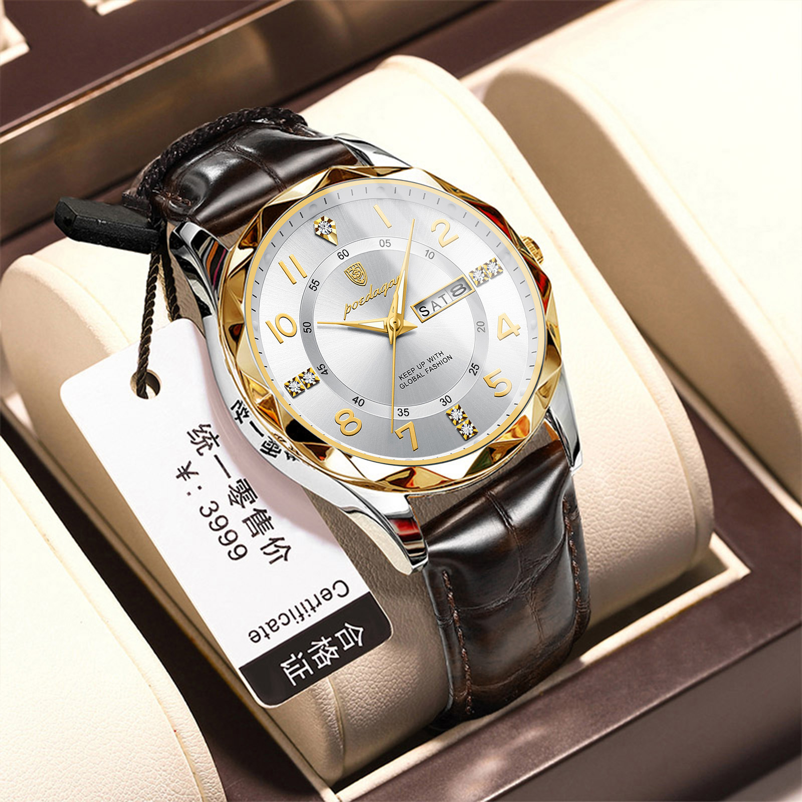 Picture of Swiss brand new belt men's watch waterproof luminous quartz watch live foreign trade explosions a generation of hair