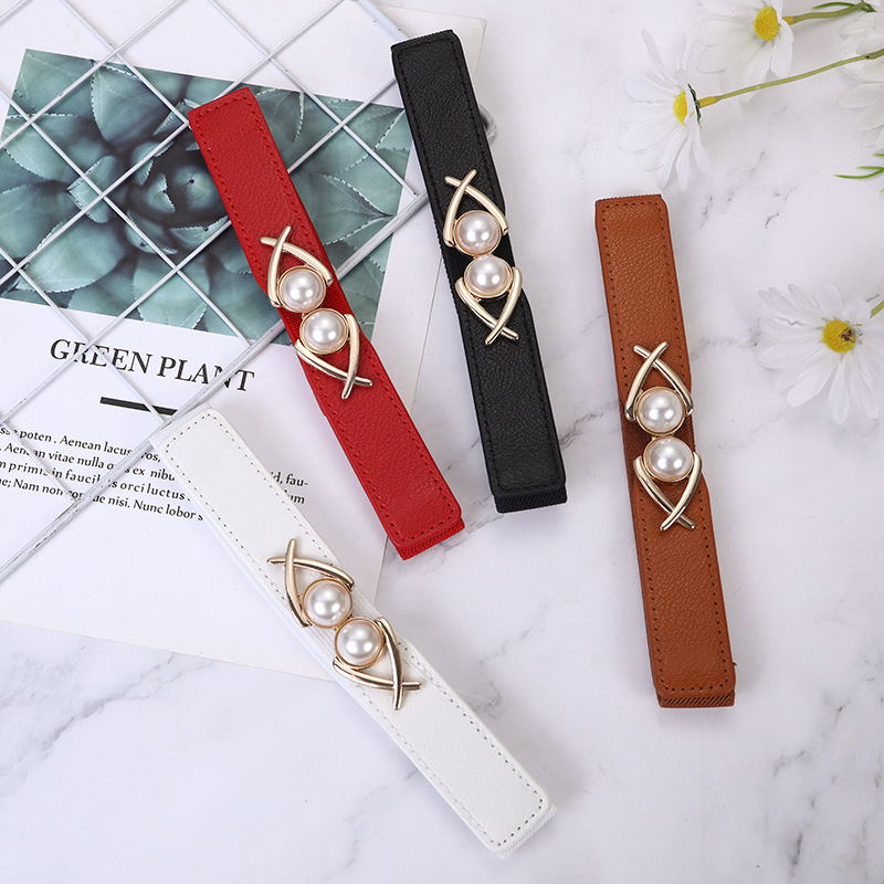 Elastic Belt Women's 2024 New Sweater Thin Belt Elastic Hook Waist Seal High-grade Sense Decoration All-match Tight Waist