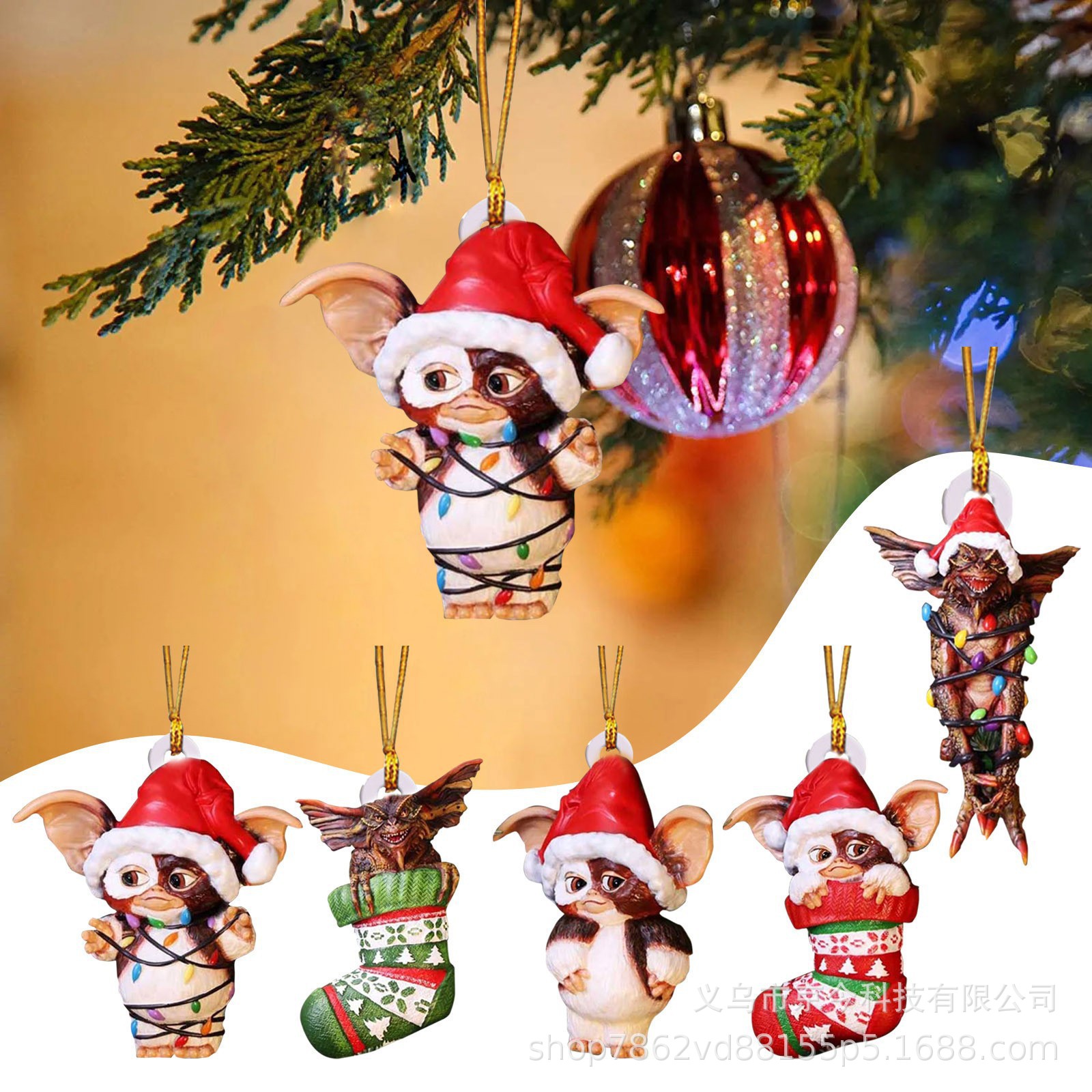 Cross-border Christmas stockings elf dog flying dragon pendant cute Christmas tree pendant holiday gift hanging decorations