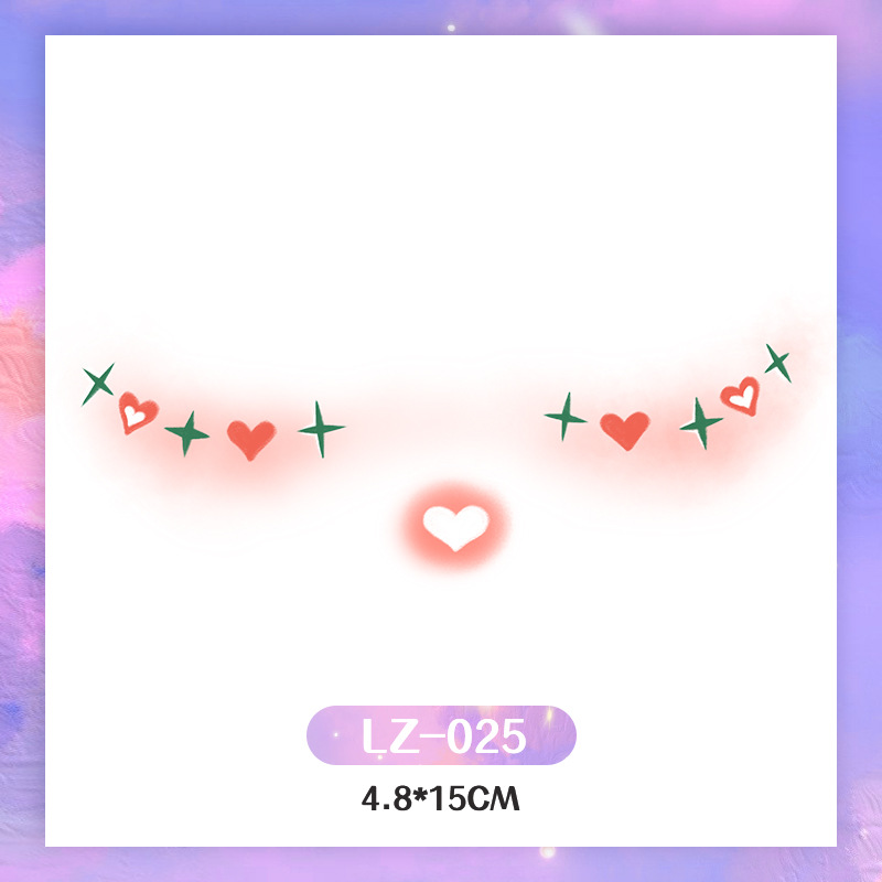 Picture of New Year's Day girl cute face makeup New year new year Creative face stickers love blush cute makeup stickers tattoo stickers
