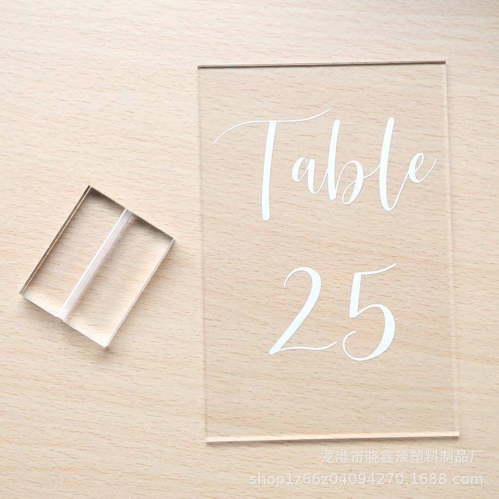 Cross-border Acrylic Sign-in Desk Seat Card Ornaments Tuming Card Slot Base Mingxin Wedding Card Clip Table Number Plate Bracket