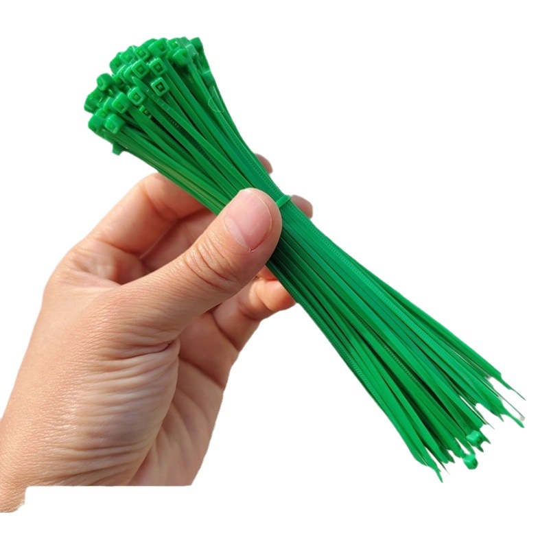 Factory wholesale self-locking green nylon ribbon grass green garden binding simulation leaf green plastic ribbon
