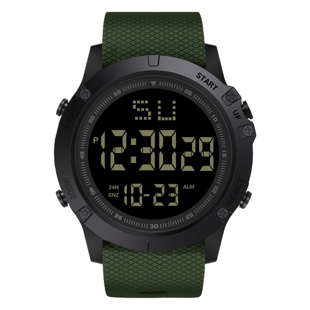 Men's Large Screen LED Large Dial Watch Sports Electronic Watch Adult Student Electronic Watch 653