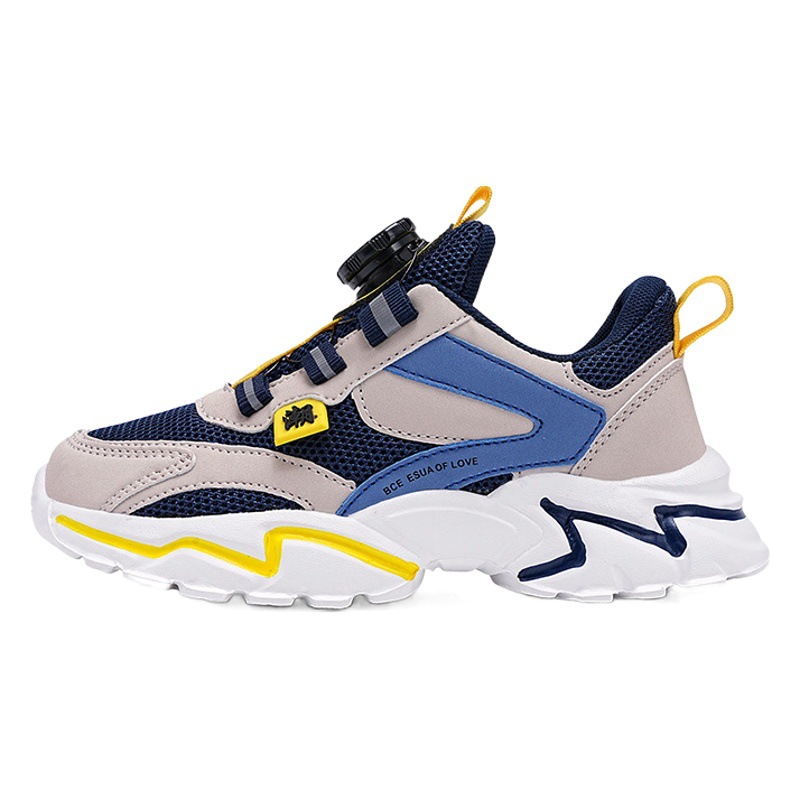 Little Yellow Duck children's shoes men's autumn 2023 New rotating button children's daddy shoes fashion brand middle and big children's running shoes