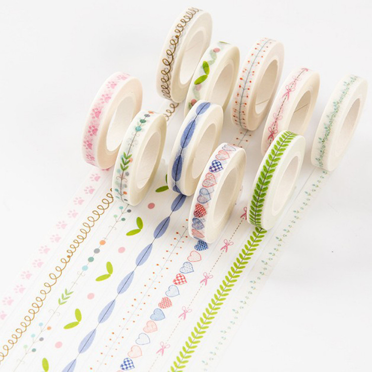 Practical Diary, Fine Dividing Line and Paper Tape, Handbook Border Decoration, Fresh Narrow Edge Version, Writeable Stickers