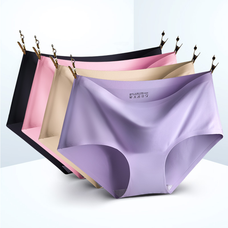Picture of Light board 810 Ice Silk seamless underwear one-piece cotton bottom breathable mid-waist sexy women's briefs manufacturer