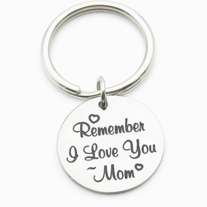 Picture of European and American hot jewelry stainless steel family gift Mother's Day gift lettering stainless steel keychain