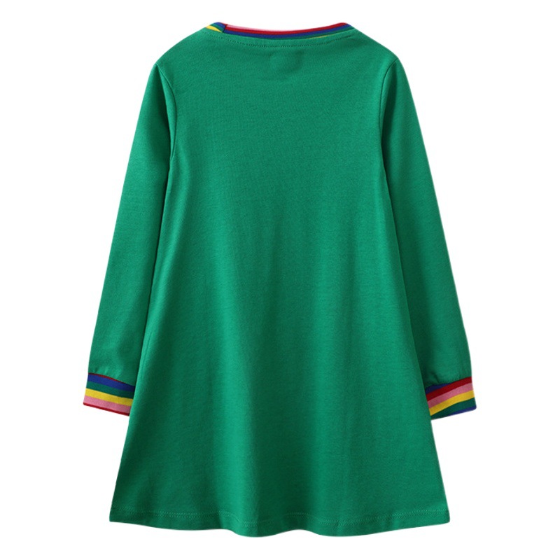 Spring 2025 European and American New Girls' Long-Sleeved Elegant Princess Dress European and American Children's Dress Children's Clothing Factory Distribution