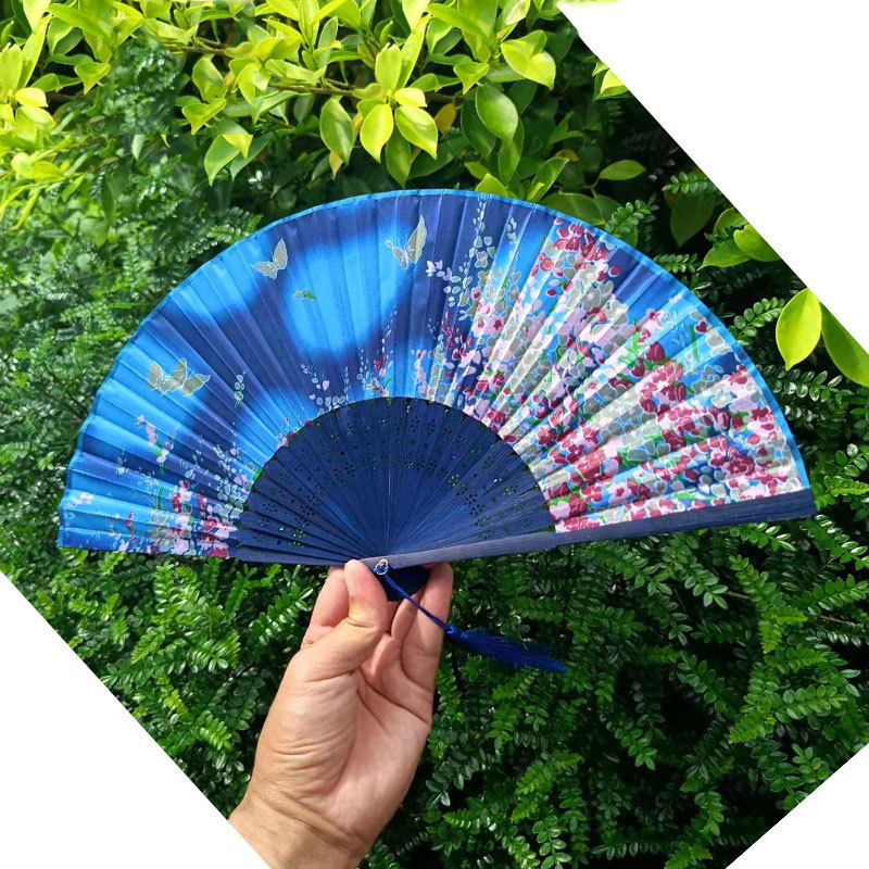 Picture of Folding Fan Bamboo Ancient Fan Student Girl Chinese Style Small Fan Scenic Spot Export Wholesale Retail Gift Decorative Fan