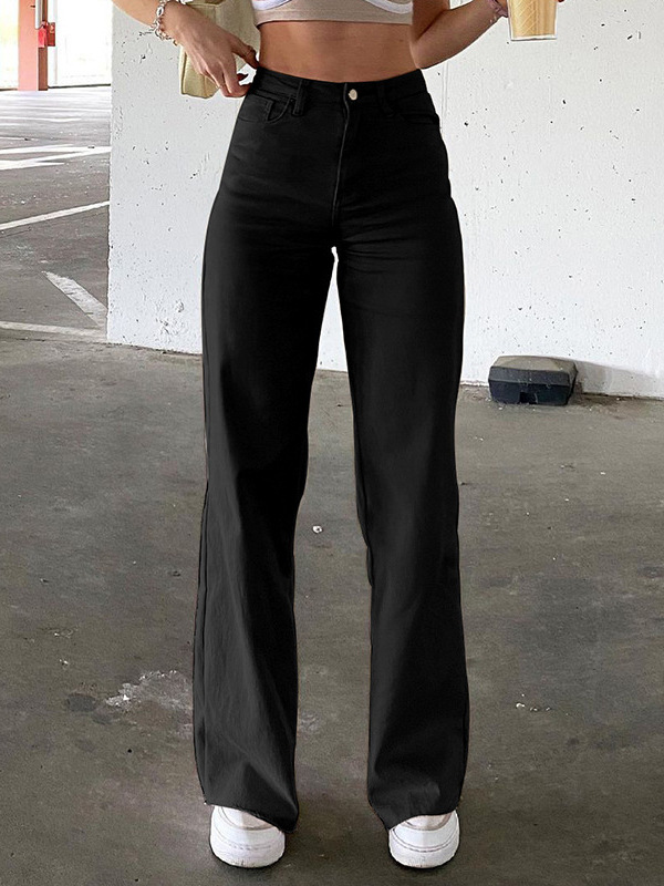 Cross-border European and American foreign trade women's clothing Amazon wish independent station 2025 new autumn and winter straight high waist jeans