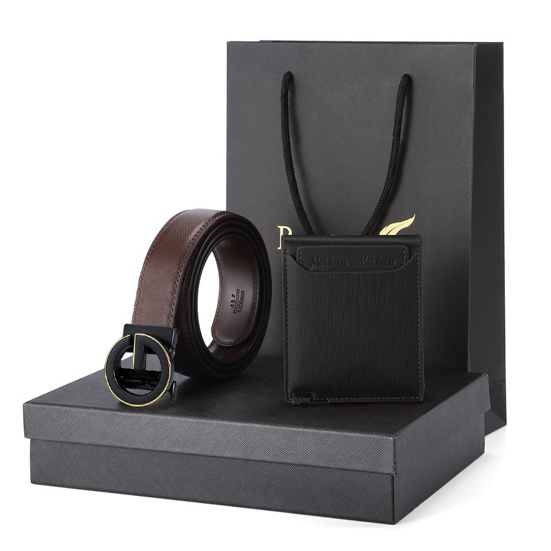 Picture of Gift Wallet Belt Set Corporate Business Men's Genuine Leather Logo Belt Men's Brand Belt Logo Customization