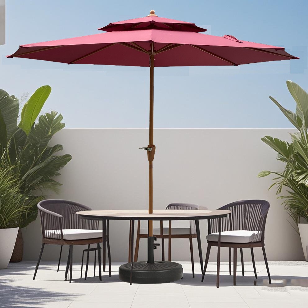 Picture of Outdoor Parasol Villa Courtyard Simple Home Leisure Balcony Terrace Outdoor Stall Sun Protection Double Top Center Column Umbrella