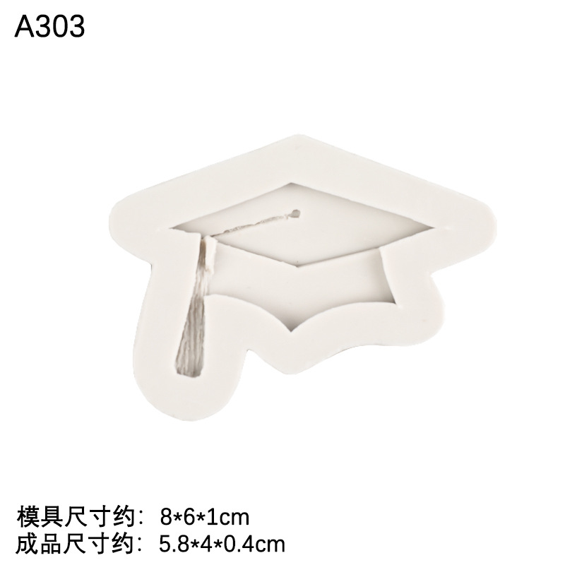 Picture of Doctor's Cap Master's Cap Graduation Certificate Parchment Roll Silicone Mold Graduation Cake Decoration Accessories Fondant Chocolate