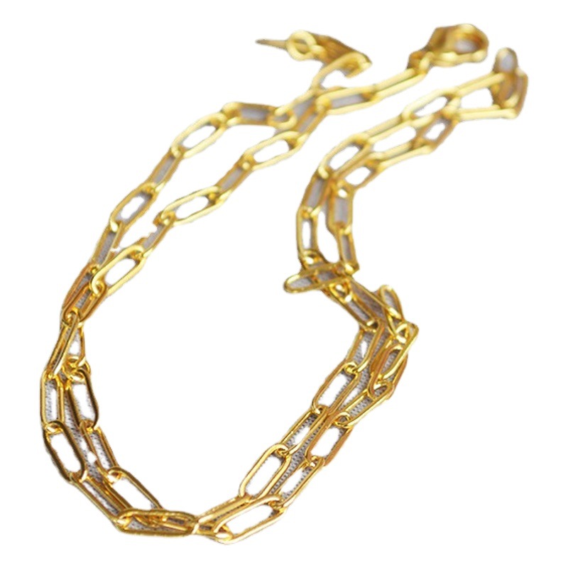 Picture of INS Cool Style Simple Gold Chain Fashionable Stacked Belt All-match Copper Gold-plated Short Necklace Choker