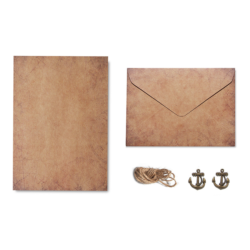 Picture of A5 Handwritten Love Letter Printable LOGO Advanced Sense Metal Kraft Paper Retro Envelope Letterhead suit Confession Letterhead