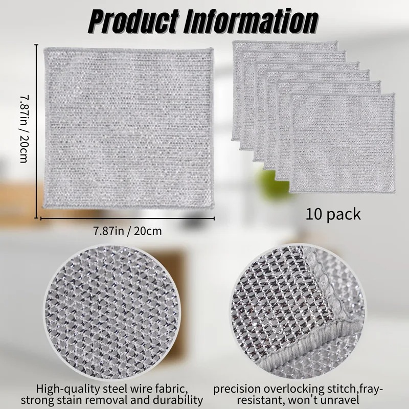 Picture of Opp bag packaging single layer double layer silver composite cloth instead of steel wire kitchen steel wire dishwashing cloth scouring pad