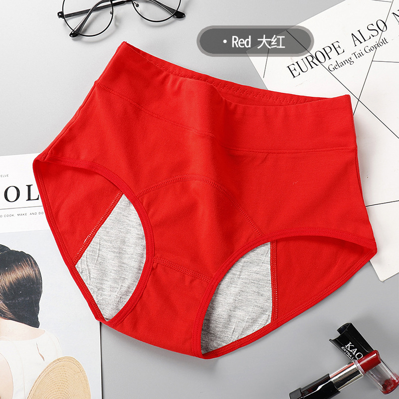 Picture of Parallel Menstrual Panties Women's Cotton High Waist Large Size Menstrual Period Leak-Proof Auntie Sanitary Pants Briefs