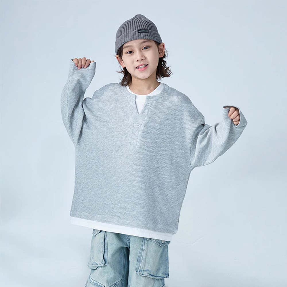 Boys Long-Sleeved T-Shirt Spring and Autum 2025 New Kidsren's Autum Bottoming Shirt Big Boy Autum Thin Sweatshirt Trbottomy