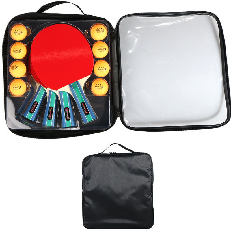 Picture of Cross-border hot sale Regail table tennis racket suit 4 8 ball table tennis racket horizontal racket straight color
