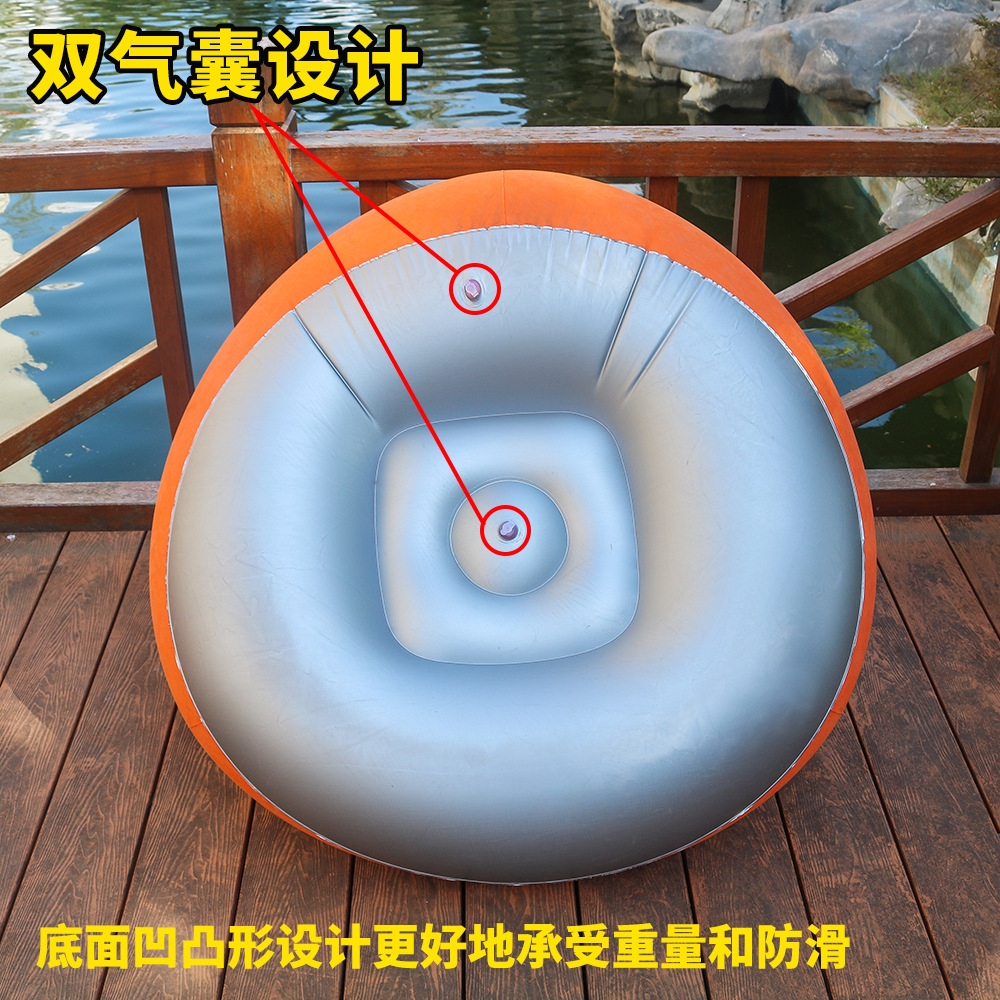 Picture of Factory Inflatable Sofa Single Living Room Bedroom Balcony Lazy Sofa Chair Folding Outdoor Leisure Flocked Sofa