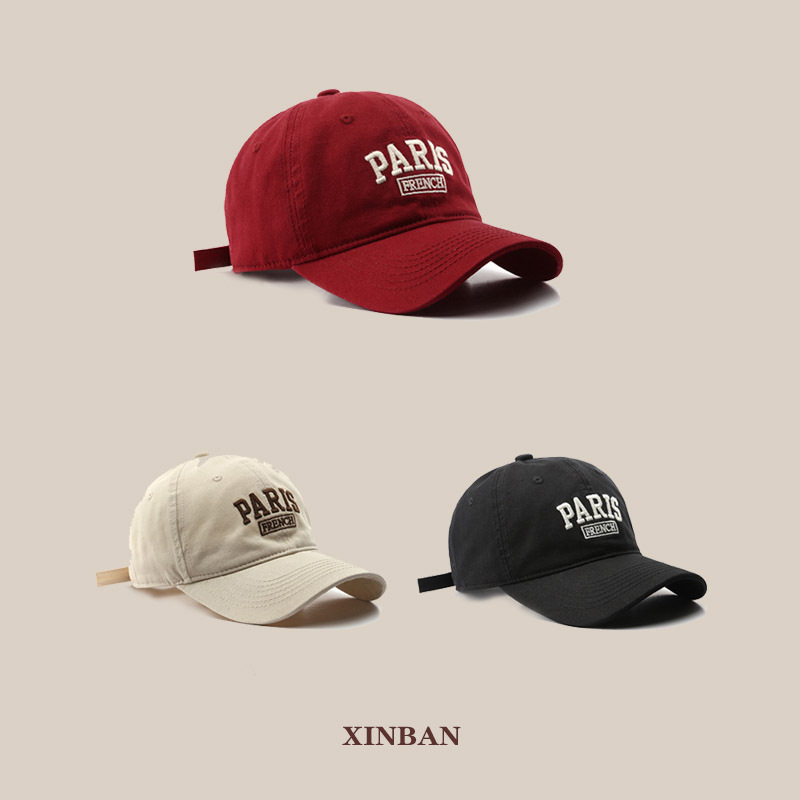 Picture of Japanese Style Personalized Retro Letter Embroidered Peaked Cap for Men and Women Outdoor Men's Travel Sun Protection Baseball Cap for Women K-Style