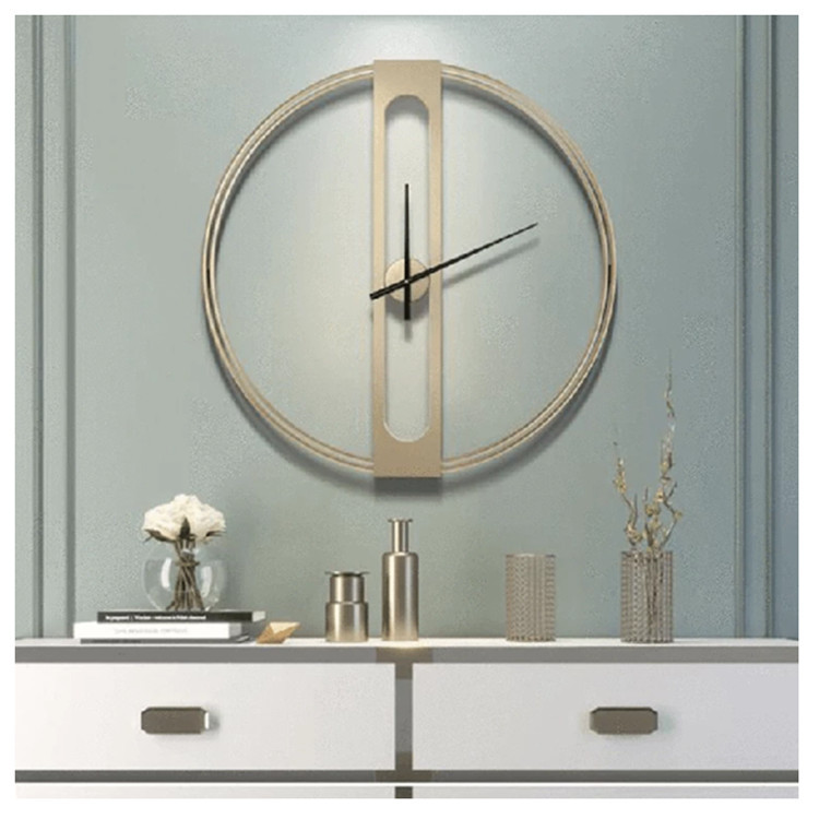 Picture of Cross-border hot recommendation European modern simple fashion metal clock round living room creative wall clock wholesale