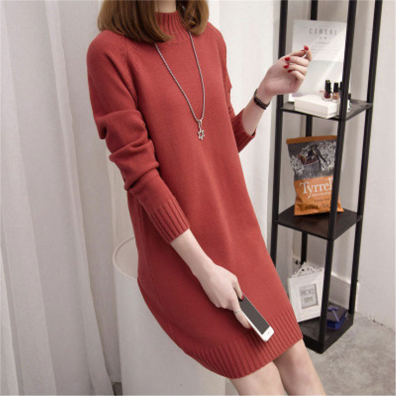 Picture of Sweater 2024 New Autumn and Winter Popular Mid-Length Loose Outer Wear Women's Half Turtleneck Thickeneded Bottoming Shirt