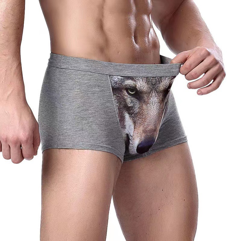 Picture of New Men's Underwear Seamless Modal Bamboo Fiber Breathable Comfortable Antibacterial Cartoon Printed Boxer Briefs for Men